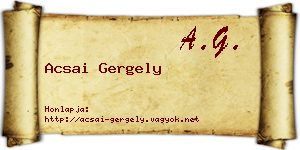 Acsai Gergely névjegykártya